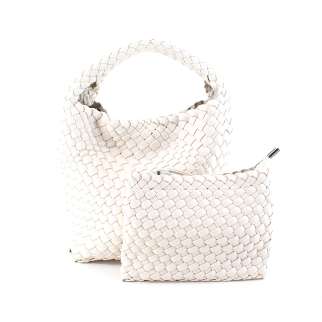 P24015 Medium Woven Hobo Crossbody Bag w/Cosmetic Pouch: 10 S Blue