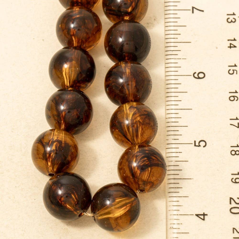 Large Tortoise Shell Ball Beaded Necklace: STOG