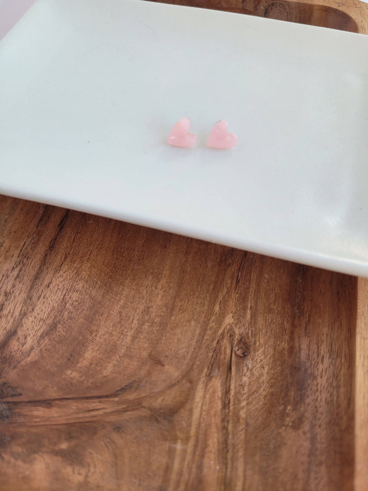 Hand Drawn Heart Studs - Pink // Jewelry, Earrings, Valentine's
