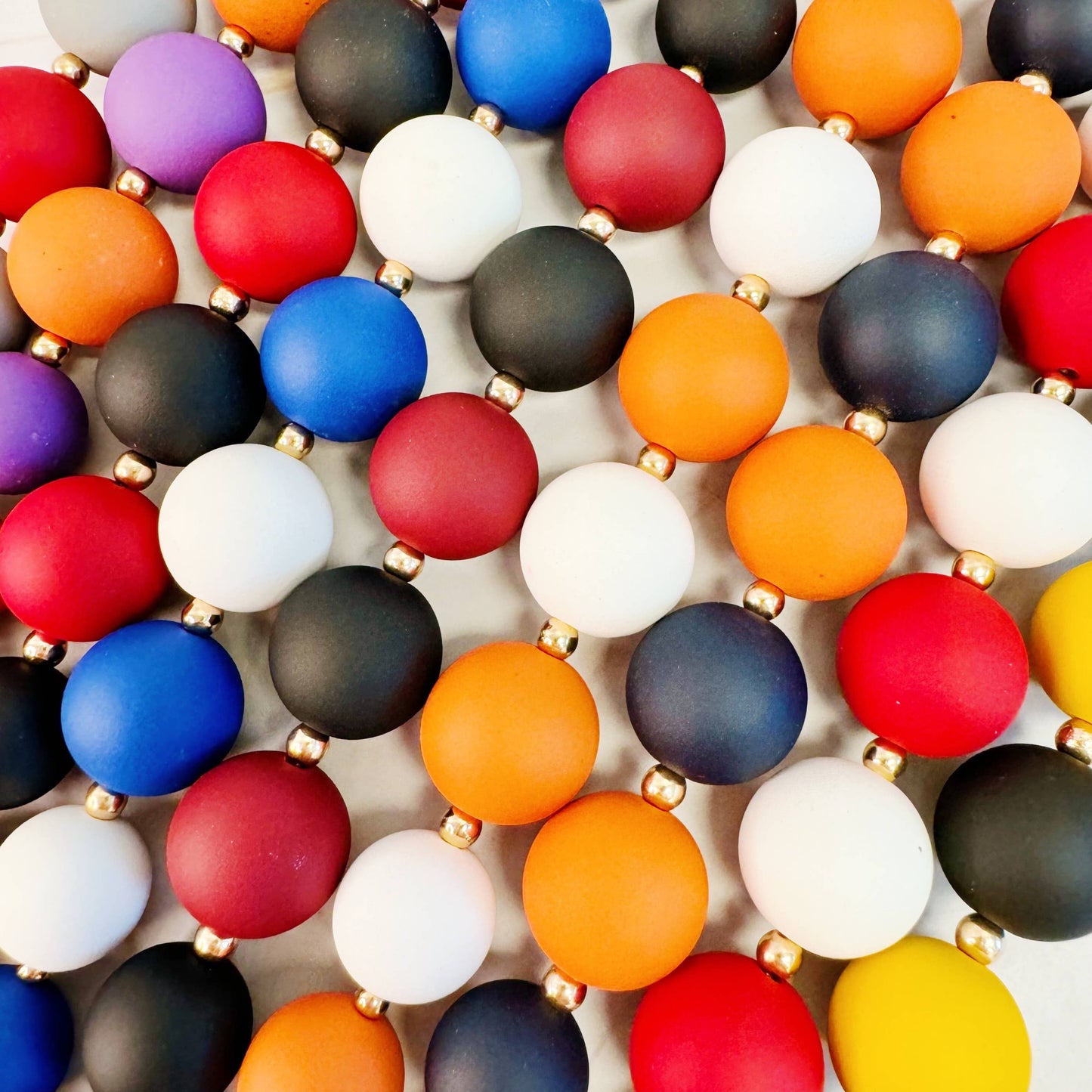 Champion Of The Game Ball Bead Necklace: Red/Black