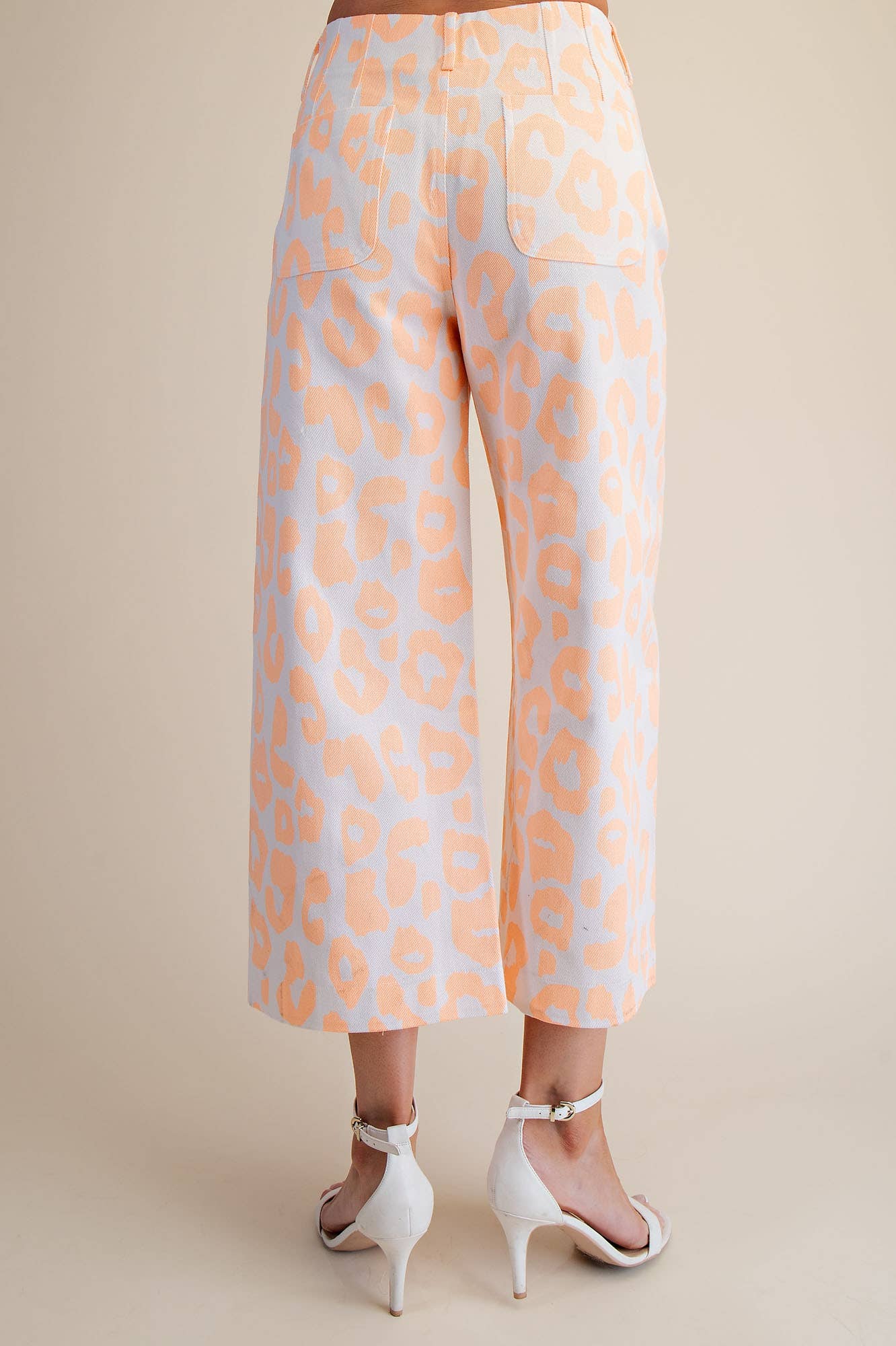 Colette Cropped Wide-Leg Neon Leopard Pants: Pink / S