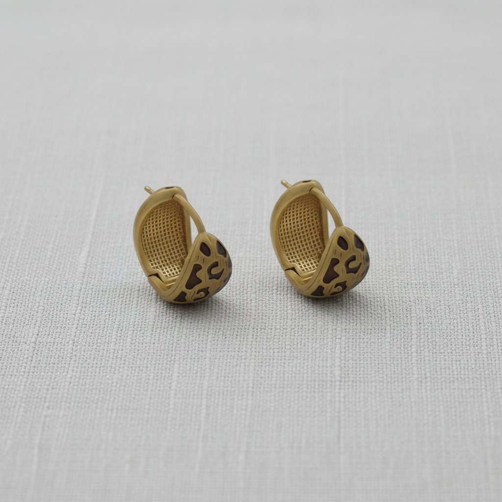 Leopard Pattern C-Shape Earrings