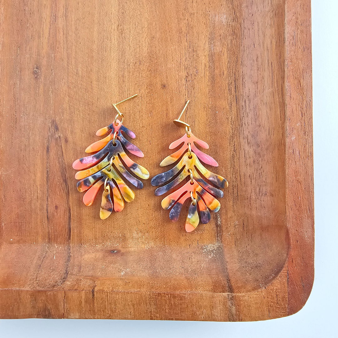Petite Palm Earrings - Bird of Paradise // Jewelry, Resort