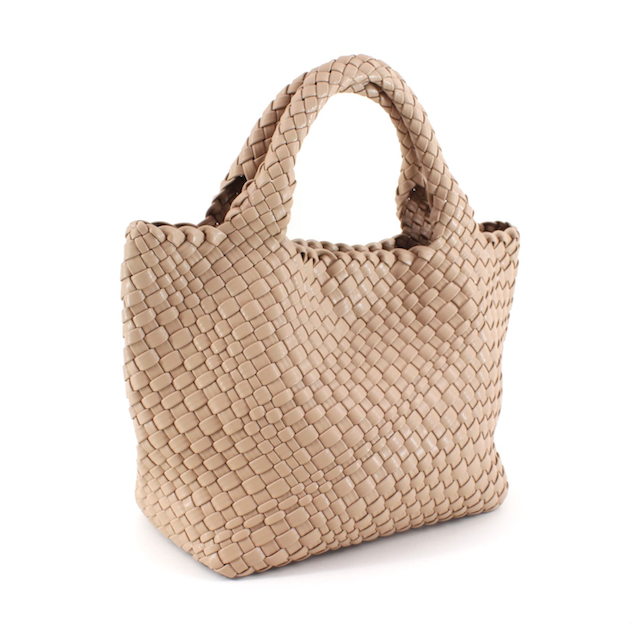 P24013 Medium Woven Tote Crossbody Bag w/Cosmetic Pouch: 05 Green