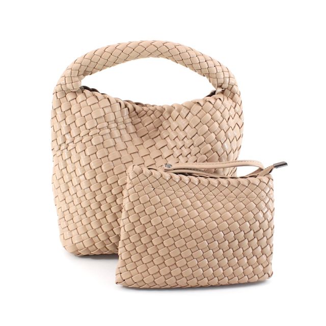 P24015 Medium Woven Hobo Crossbody Bag w/Cosmetic Pouch: 10 S Blue