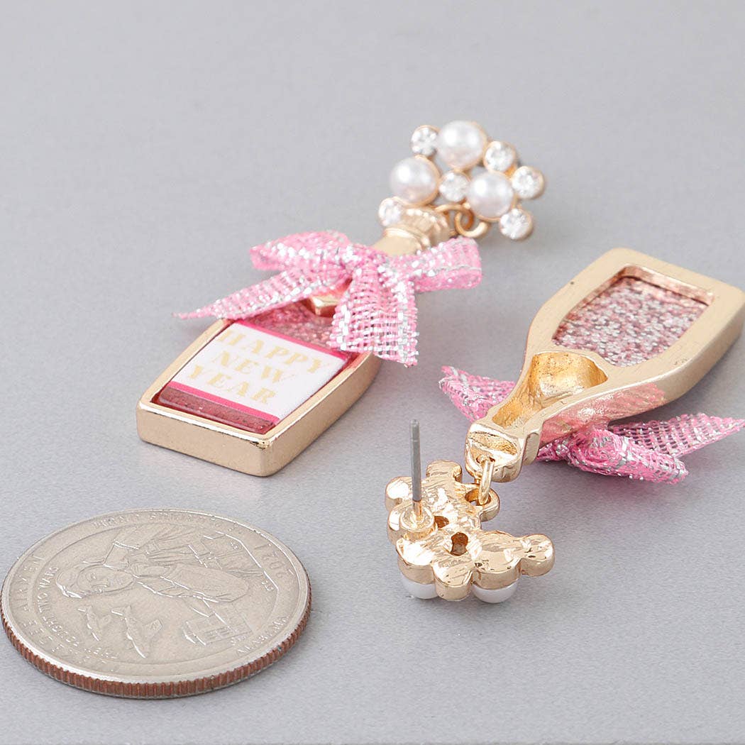 Happy New Year Champagne Earrings: PK