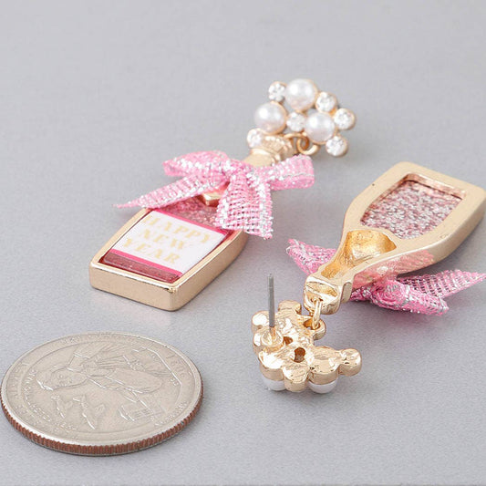 Happy New Year Champagne Earrings: PK