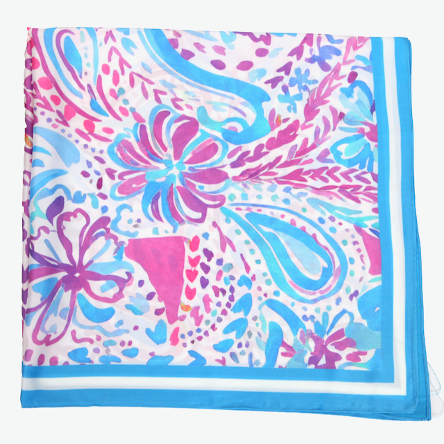 S26080 100% Polyester Lightweight Square Scarf: 02 PNK