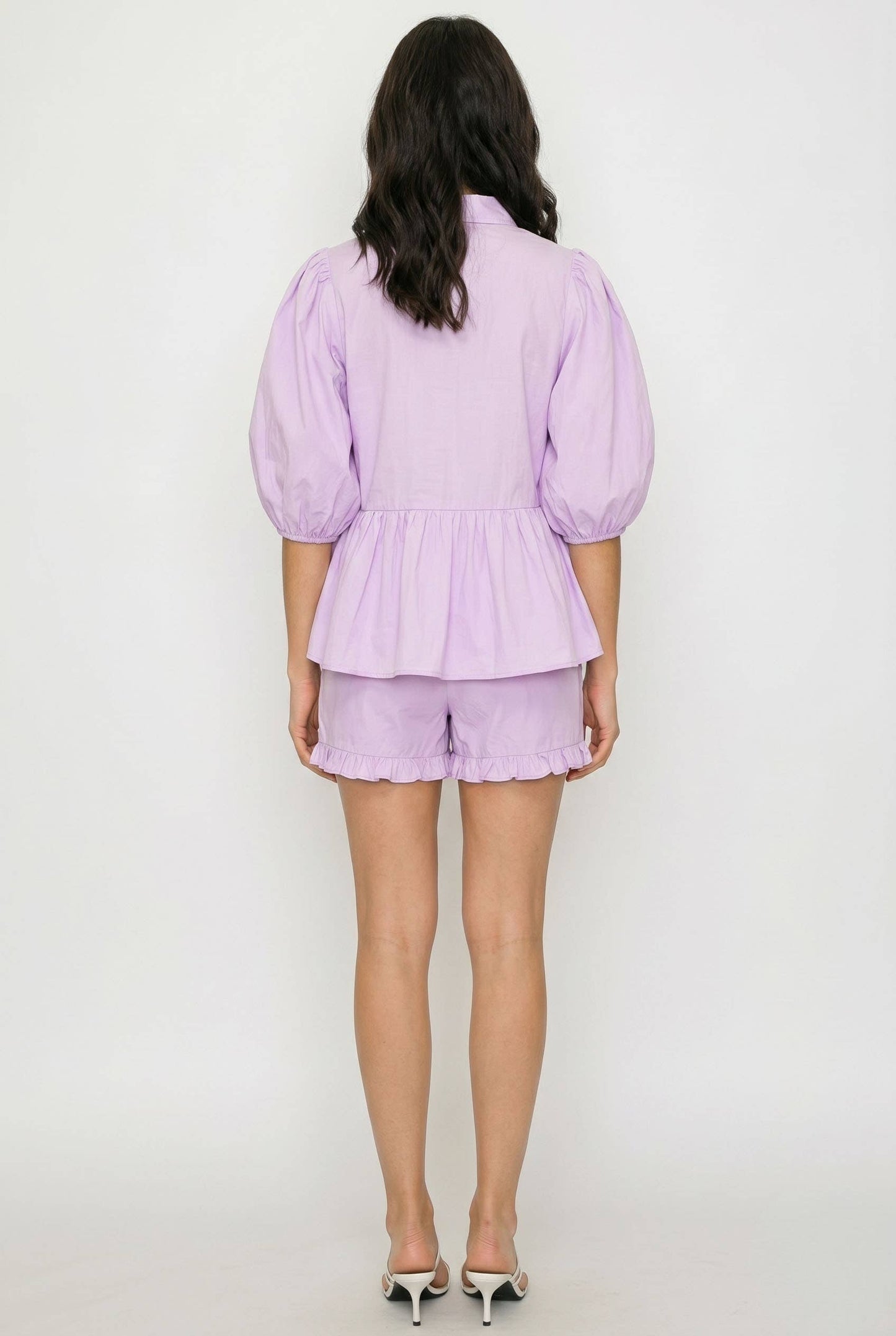 Lavender Breeze Blouse and Shorts Set: Lavender Breeze / S