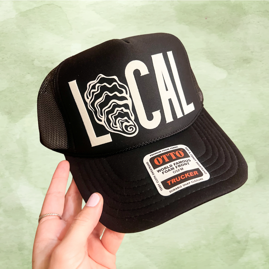 LOCAL Oyster Shell Trucker Hat: Light Blue