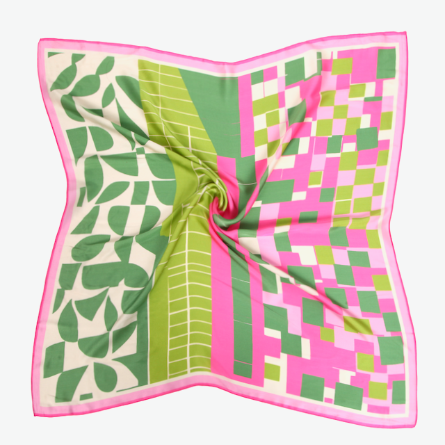 S26078 100% Polyester Lightweight Square Scarf: 01 Pink
