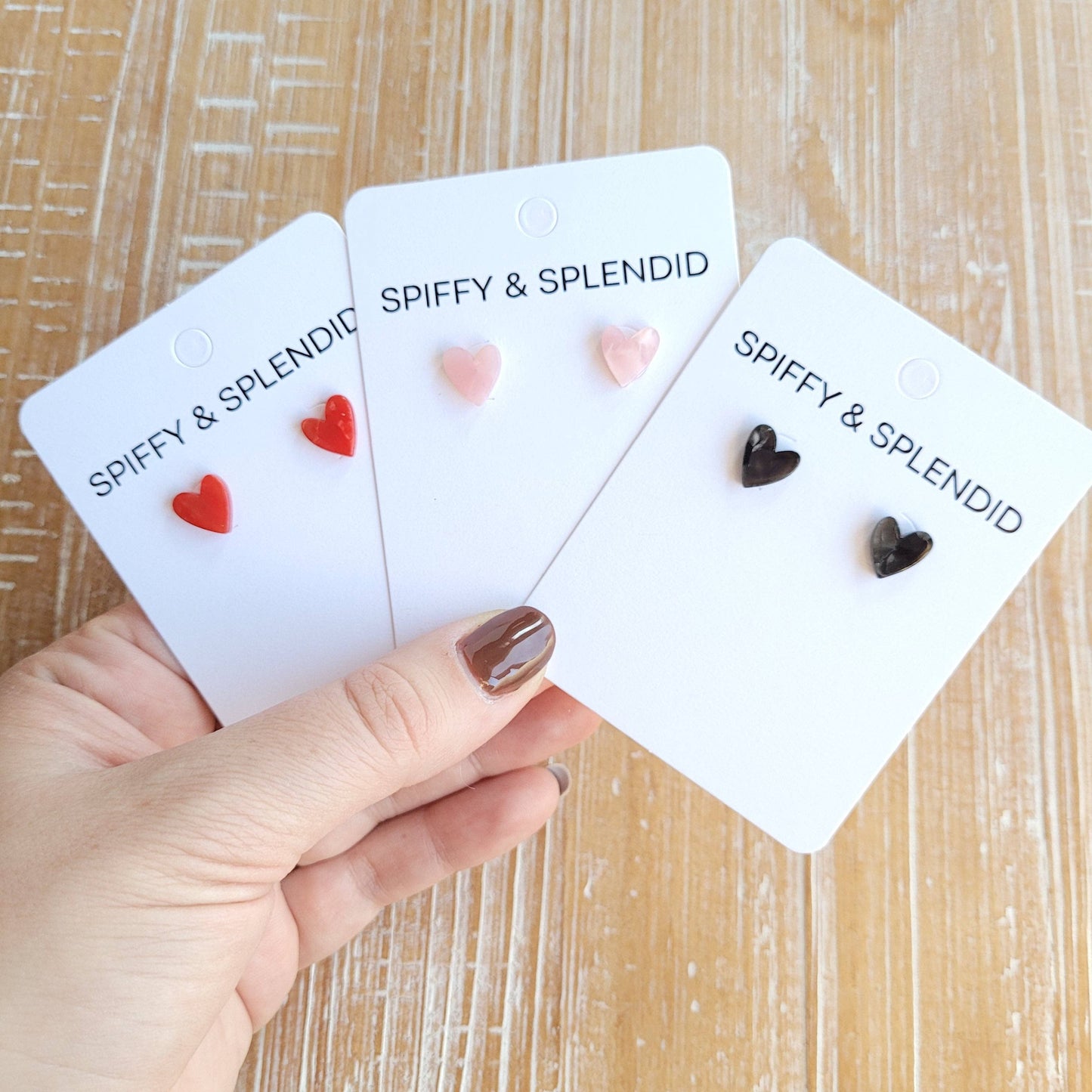 Hand Drawn Heart Studs - Pink // Jewelry, Earrings, Valentine's