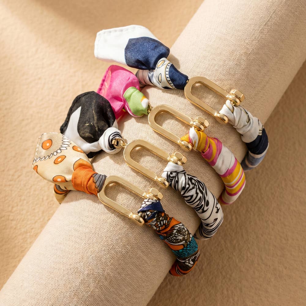 Scarf Wrapped Tube Bangle Bracelet: GDBLE