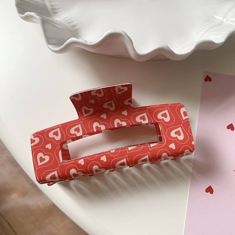 VALENTINE'S  DAY GIFT  HEART HAIR CLAW CLIPS | 40H887: B