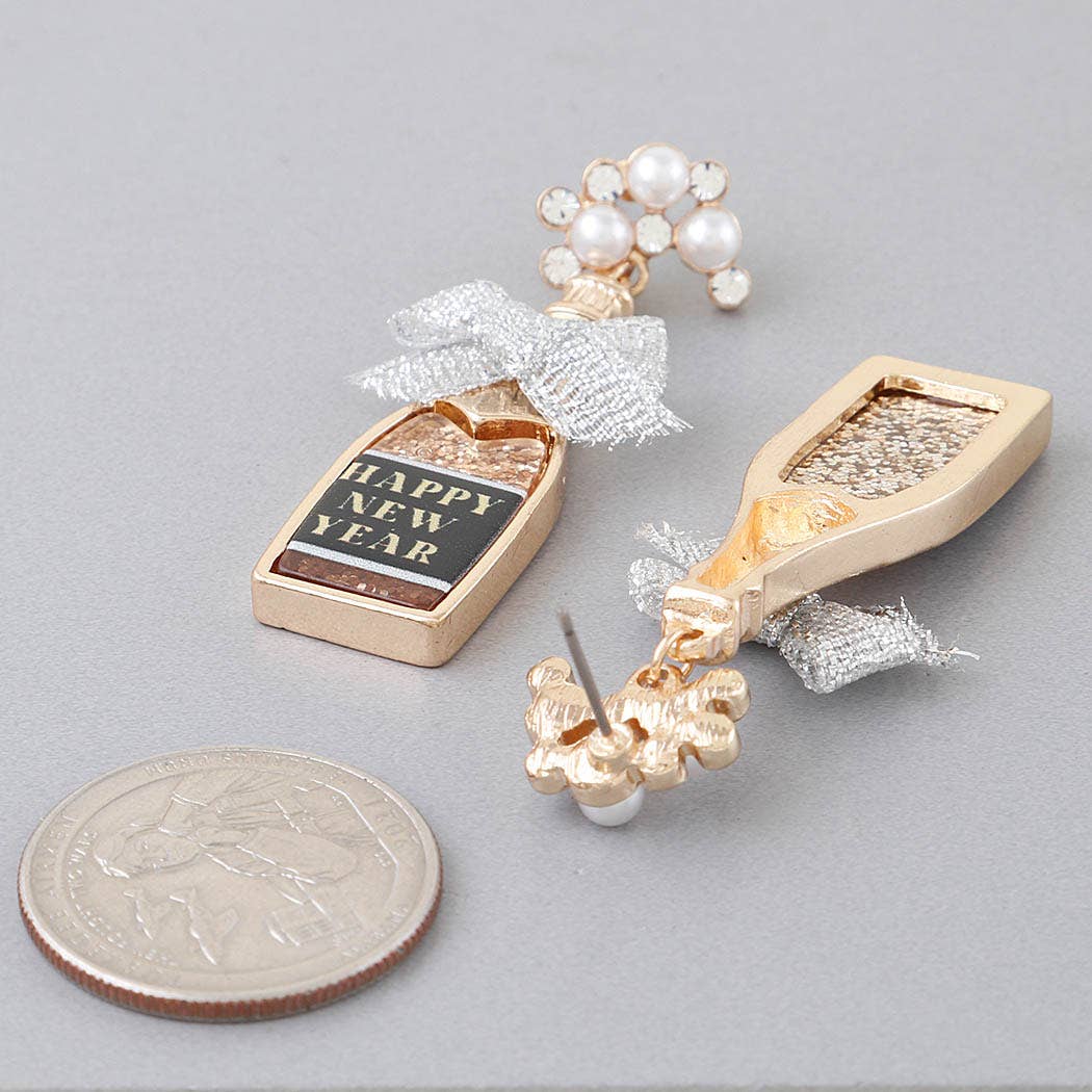 Happy New Year Champagne Earrings: PK
