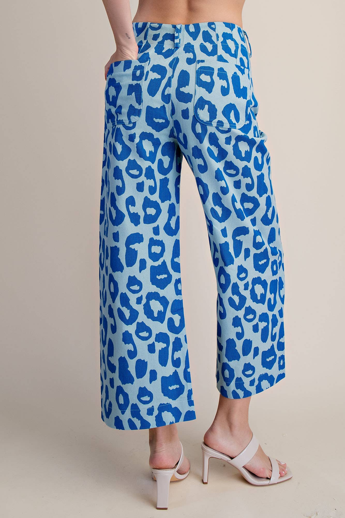 Colette Cropped Wide-Leg Neon Leopard Pants: Pink / S