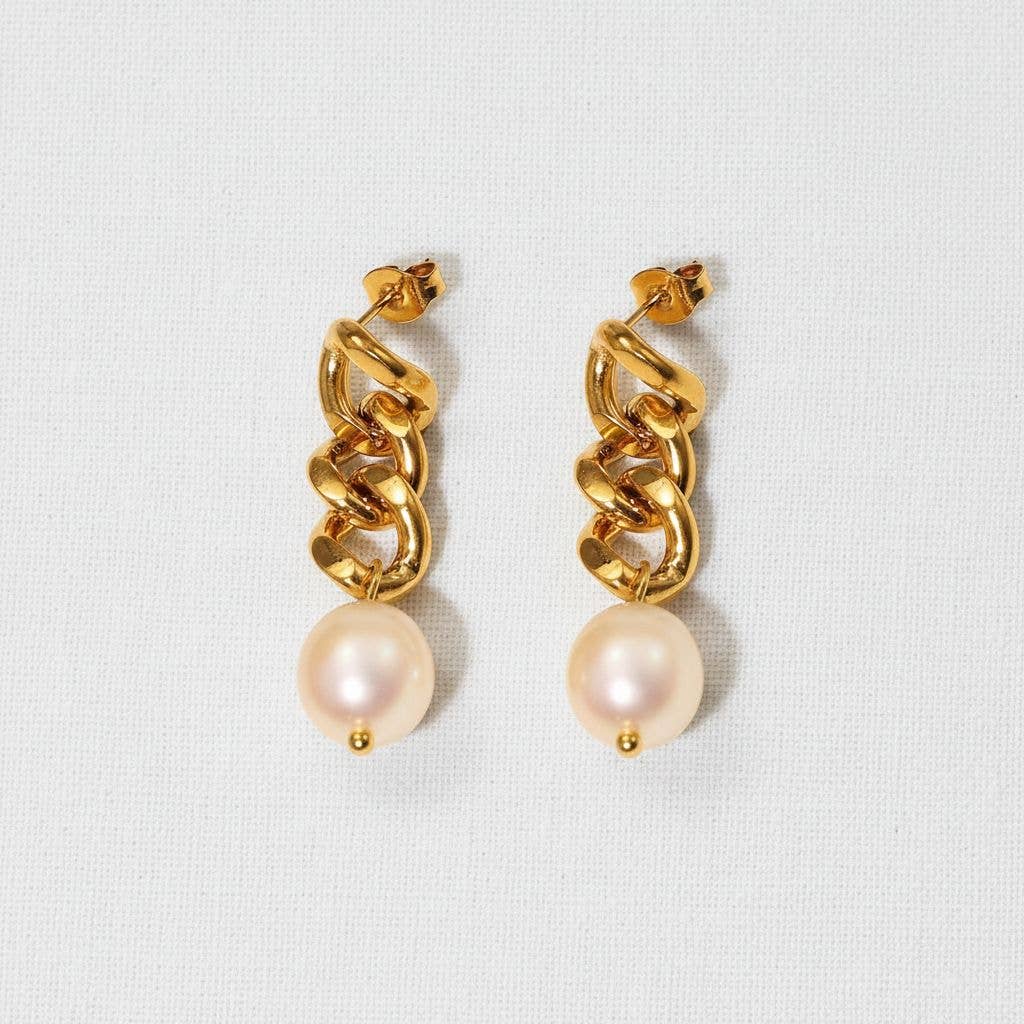 Pearl Hoop Earrings: A1